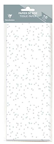 Clairefontaine 393820C Packung mit 4 Blätter Seidenpapier (50 x 70 cm, 18g/qm) 1 Pack dots grau von Clairefontaine