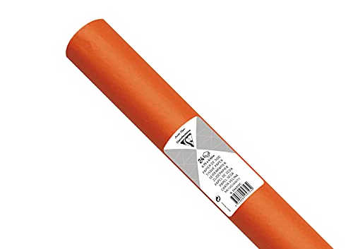 Clairefontaine 394058C Seidenpapier (Packung mit 24 Bögen, 50 x 75cm, 18 g/qm, ideal für Deko und Bastelprojekte) 1 Pack, orange von Clairefontaine