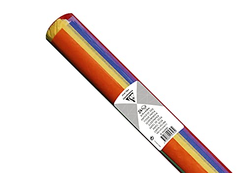 Clairefontaine 394099C Seidenpapier (Packung mit 24 Bögen, 50 x 75cm, 18 g/qm, ideal für Deko und Bastelprojekte) 1 Pack, farbig sortiert von Clairefontaine