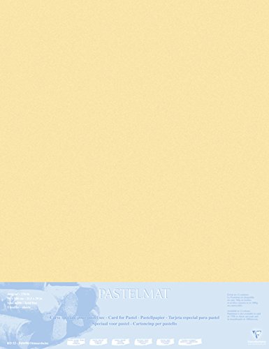 Clairefontaine 396023C Zeichenbögen (Packung mit 5 Bögen Pastelmat auf Karton kaschiert, 1800 µm, 70 x 100 cm, ideal für Trockentechniken und Pastell) maisgelb von Clairefontaine