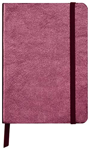 Clairefontaine 400090C Notizbuch (mit Perlmutt-Effekt mit Softcover aus Leder, DIN A6, 10,5 x 14,8cm, 72 Blatt, blanko, Gummizugverschluß, Lesezeichen) 1 Stück kirschrot von Clairefontaine
