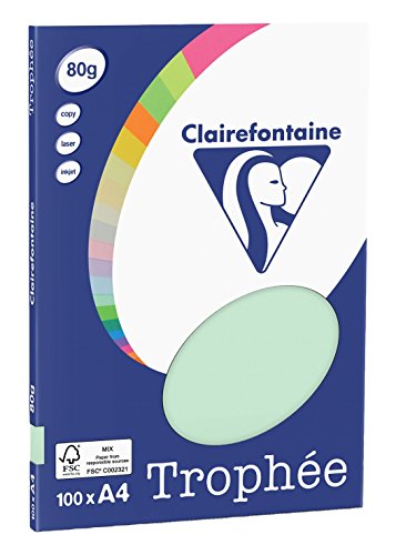 Clairefontaine 4105C - Ries Druckerpapier / Kopierpapier Clairalfa PPP, DIN A4, 80g, 100 Blatt, Hellgrün, 1 Ries Clairefontaine 4105C - Ries Druckerpapier / Kopierpapier Clairalfa PPP, DIN A4, 80g, 100 Blatt, Hellgrün, 1 Ries von Clairefontaine