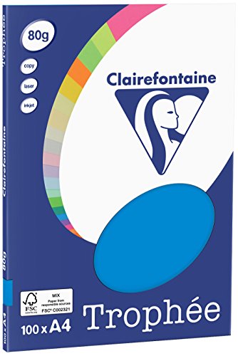 Clairefontaine 4111C - Ries Druckerpapier / Kopierpapier Clairalfa PPP, DIN A4, 80g, 100 Blatt, Karibikblau, 1 Ries Clairefontaine 4111C - Ries Druckerpapier / Kopierpapier Clairalfa PPP, DIN A4, 80g, 100 Blatt, Karibikblau, 1 Ries von Clairefontaine