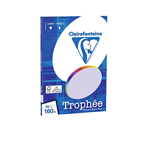 Clairefontaine 4152C - Ries Druckerpapier / Kopierpapier Clairalfa PPP, DIN A4, 160g, 50 Blatt, Lila, 1 Ries von Clairefontaine