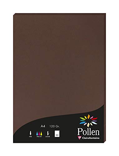 Clairefontaine 4202C Packung mit 50 Karten Pollen 120g, DIN A4, 21 x 29,7cm, Schokoladenbraun Clairefontaine 4202C Packung mit 50 Karten Pollen 120g, DIN A4, 21 x 29,7cm, Schokoladenbraun von Clairefontaine
