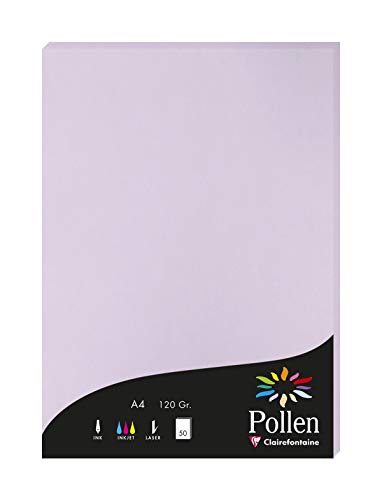 Clairefontaine 4218C Packung mit 50 Karten Pollen 120g, DIN A4, 21 x 29,7cm, Glyzinienblau Clairefontaine 4218C Packung mit 50 Karten Pollen 120g, DIN A4, 21 x 29,7cm, Glyzinienblau von Clairefontaine