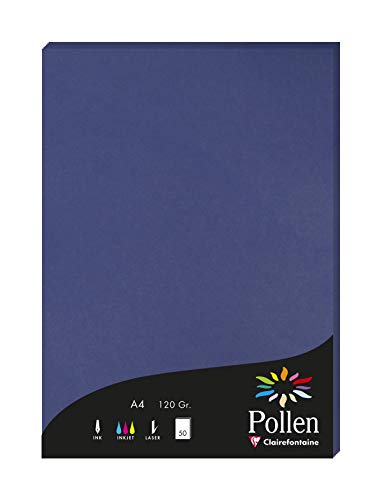 Clairefontaine 4284C Packung mit 50 Karten Pollen 120g, DIN A4, 21 x 29,7cm, Königsblau Clairefontaine 4284C Packung mit 50 Karten Pollen 120g, DIN A4, 21 x 29,7cm, Königsblau von Clairefontaine