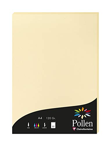 Clairefontaine 4296C Packung mit 50 Karten Pollen 120g, DIN A4, 21 x 29,7cm, Chamois Clairefontaine 4296C Packung mit 50 Karten Pollen 120g, DIN A4, 21 x 29,7cm, Chamois von Clairefontaine