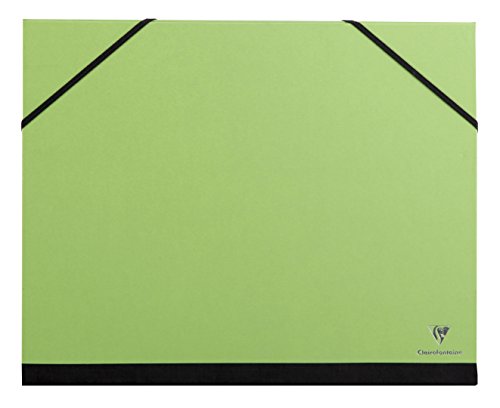 Clairefontaine 44604C Zeichenmappe (Gummizug, DIN A4+, 26 x 33 cm, ideal zur Aufbewahrung Ihrer Werke) grün von Clairefontaine