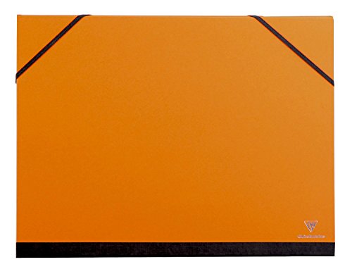Clairefontaine 44803C Zeichenmappe (Gummizug, B4, 28 x 28 cm, ideal zur Aufbewahrung Ihrer Werke) orange von Clairefontaine