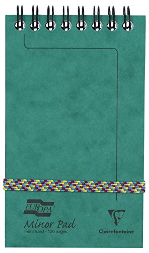 Clairefontaine 482/1152Z - Notizblock mit Spiralbindung Europa Minor Pad 60 Blatt, mikroperforiert, 7,6 x 12,2cm 90g liniert, Grün, 1 Stück von Clairefontaine