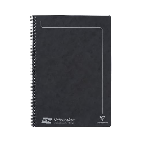 Clairefontaine 4862Z - Notizheft mit Spiralbindung Europa Notemakers 60 Blatt mikroperforiert 21x29,7 cm 90g liniert, 1 Stück, Schwarz Clairefontaine 4862Z - Notizheft mit Spiralbindung Europa Notemakers 60 Blatt mikroperforiert 21x29,7 cm 90g liniert, 1 Stück, Schwarz von Clairefontaine
