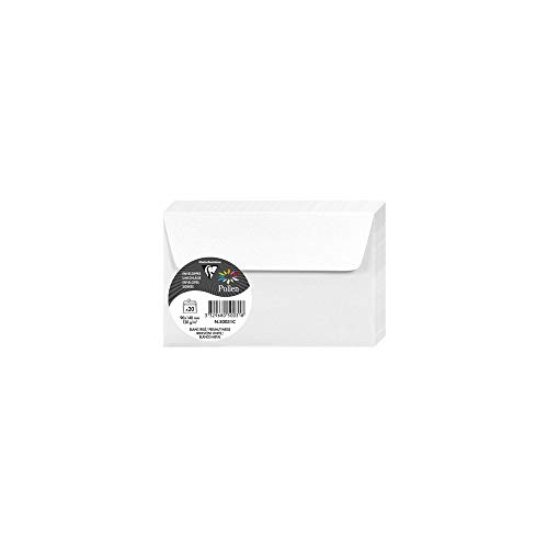 Clairefontaine 50031C - Packung mit 20 Umschläge Pollen, Mini Format 9x14cm, 120g, ideal für Einladungen und Korrespondenz, Weiß Perlmutt, 1 Pack von Clairefontaine