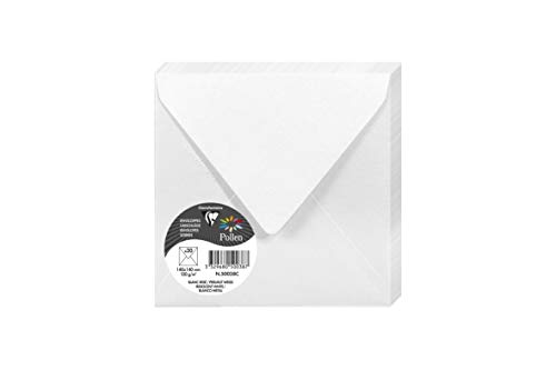 Clairefontaine 50038C Packung mit 20 Umschläge Pollen, 140 x 140mm, 135g, Perlmutt Weiß Clairefontaine 50038C Packung mit 20 Umschläge Pollen, 140 x 140mm, 135g, Perlmutt Weiß von Clairefontaine