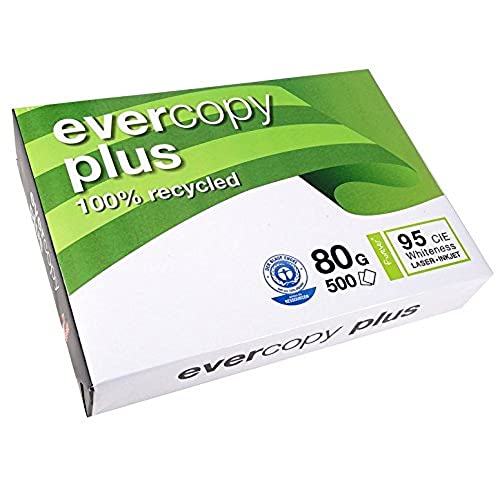 Clairefontaine 50050C - Karton mit 2500 Blatt Druckerpapier / Kopierpapier Evercopy Plus, Recycling Papier, DIN A4, 80g, 2500 Blatt, Weiß (80 ISO/95CIE), 1 Karton Clairefontaine 50050C - Karton mit 2500 Blatt Druckerpapier / Kopierpapier Evercopy Plus, Recycling Papier, DIN A4, 80g, 2500 Blatt, Weiß (80 ISO/95CIE), 1 Karton von Clairefontaine