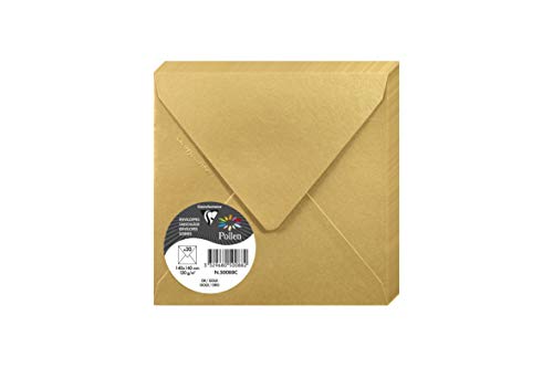 Clairefontaine 50088C Packung mit 20 Umschläge Pollen, 140 x 140mm, 135g, Gold Clairefontaine 50088C Packung mit 20 Umschläge Pollen, 140 x 140mm, 135g, Gold von Clairefontaine