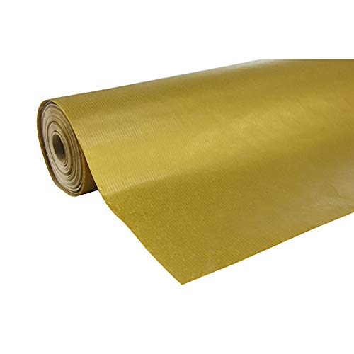 Clairefontaine 507275C Rolle Geschenkpapier (250 x 0,7 m, spezielle Breite, Kraftpapier, strapazierfähig) 1 Stück gold von Clairefontaine