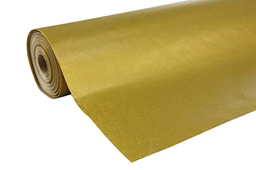 Clairefontaine 507575C Rolle Geschenkpapier (50 x 0,7 m, spezielle Breite, Kraftpapier, strapazierfähig) 1 Stück gold von Clairefontaine