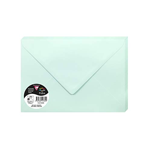 Clairefontaine 51332C - Packung mit 20 Umschlag Pollen Format C5 16,2x22,9 cm, 120g, gefüttert, ideal für Einladungen und Korrespondenz, Premium glattes Papier, Jadegrün, 1 Pack Clairefontaine 51332C - Packung mit 20 Umschlag Pollen Format C5 16,2x22,9 cm, 120g, gefüttert, ideal für Einladungen und Korrespondenz, Premium glattes Papier, Jadegrün, 1 Pack von Clairefontaine