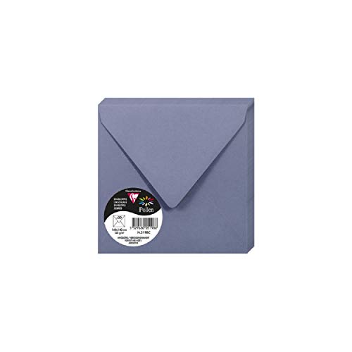 Clairefontaine 5198C - Packung mit 20 Umschlägen Pollen 14x14 cm, 120g, gefüttert, ideal für Einladungen und Korrespondenz, Premium glattes Papier, Vergissmeinichtblau, 1 Pack von Clairefontaine