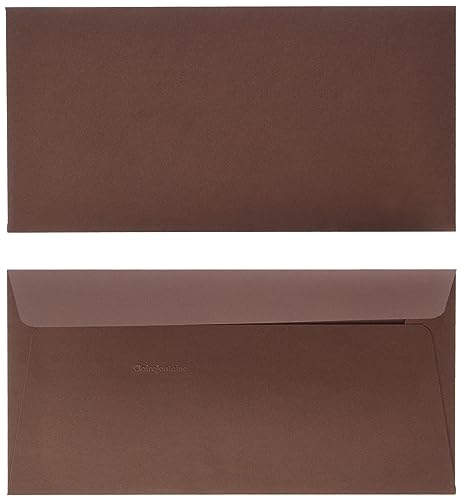 Clairefontaine 5235C - Packung mit 20 Umschlägen Pollen Format DL 11x22 cm, 120g, selbstklebend, ideal für Einladungen und Korrespondenz, Premium glattes Papier, Kakaobraun, 1 Pack von Clairefontaine