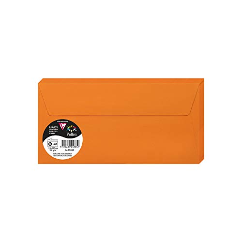Clairefontaine 5385C Packung mit 20 Umschläge Pollen (in Format DL, 110 x 220 mm) 120 g orange von Clairefontaine