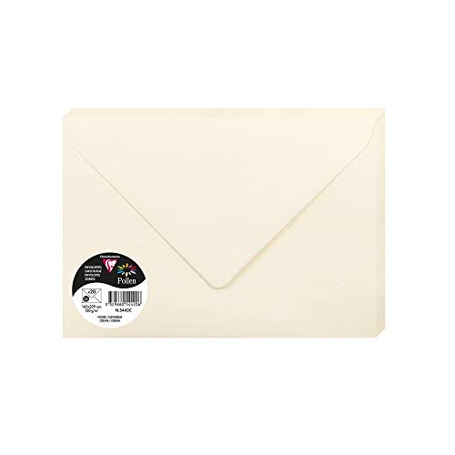 Clairefontaine 5442C - Packung mit 20 Umschläge Pollen, Format C5, 162 x 229 mm, 120g, ideal für Korrespondenz und Einladungen, Elfenbein, 1 Pack Clairefontaine 5442C - Packung mit 20 Umschläge Pollen, Format C5, 162 x 229 mm, 120g, ideal für Korrespondenz und Einladungen, Elfenbein, 1 Pack von Clairefontaine
