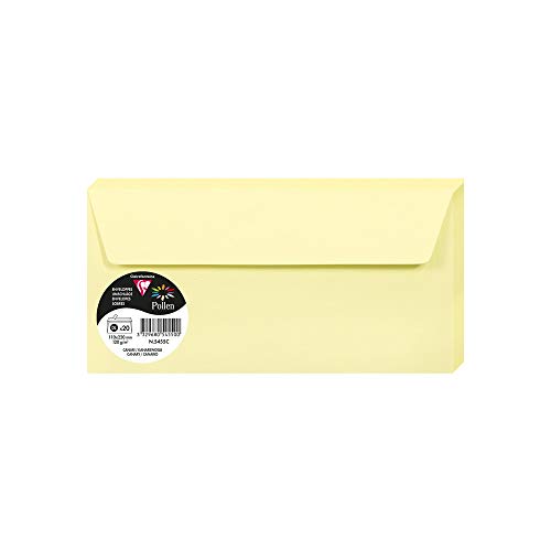 Clairefontaine 5455C - Packung mit 20 Umschläge Pollen, Format DL, 110 x 220 mm, 120g, ideal für Korrespondenz und Einladungen, Kanariengelb, 1 Pack Clairefontaine 5455C - Packung mit 20 Umschläge Pollen, Format DL, 110 x 220 mm, 120g, ideal für Korrespondenz und Einladungen, Kanariengelb, 1 Pack von Clairefontaine