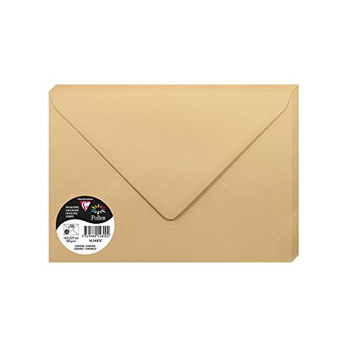 Clairefontaine 5482C - Packung mit 20 Umschläge Pollen, Format C5 16,2x22,9cm, 120g, ideal für Ihre Einladungen und Korrespondenz, Karamelbraun, 1 Pack Clairefontaine 5482C - Packung mit 20 Umschläge Pollen, Format C5 16,2x22,9cm, 120g, ideal für Ihre Einladungen und Korrespondenz, Karamelbraun, 1 Pack von Clairefontaine