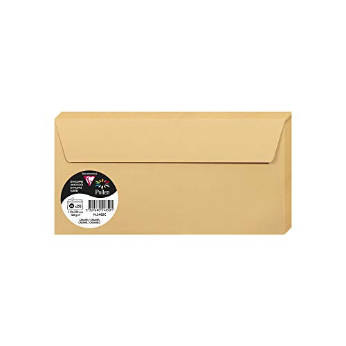 Clairefontaine 5485C - Packung mit 20 Umschläge Pollen, Format DL, 110 x 220 mm, 120g, ideal für Einladungen und Korrespondenz, Karamel, 1 Pack von Clairefontaine