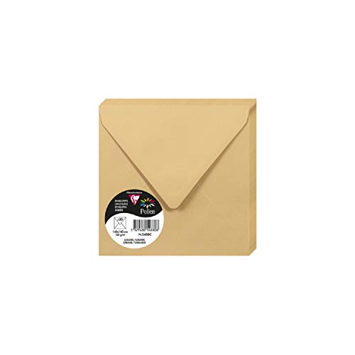 Clairefontaine 5488C - Packung mit 20 Umschläge Pollen in Format 140 x 140 mm, 120g, ideal für Einladungen und Korrespondenz, Karamel, 1 Pack Clairefontaine 5488C - Packung mit 20 Umschläge Pollen in Format 140 x 140 mm, 120g, ideal für Einladungen und Korrespondenz, Karamel, 1 Pack von Clairefontaine