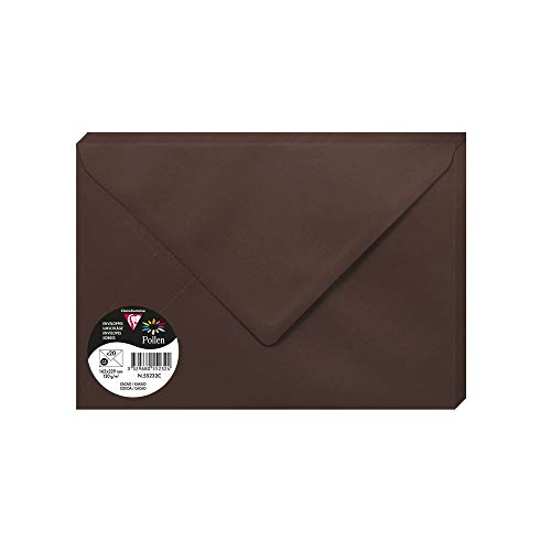 Clairefontaine 55232C - Packung mit 20 Umschläge Pollen gefüttert, Format C5 (16,2x22,9cm), 120g, ideal für Ihre Einladungen und Korrespondenz, Kakaobraun, 1 Pack Clairefontaine 55232C - Packung mit 20 Umschläge Pollen gefüttert, Format C5 (16,2x22,9cm), 120g, ideal für Ihre Einladungen und Korrespondenz, Kakaobraun, 1 Pack von Clairefontaine