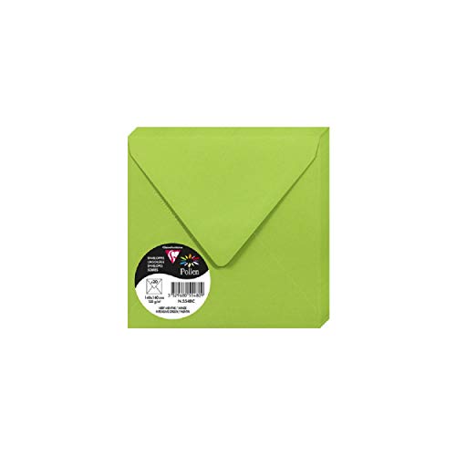 Clairefontaine 5548C - Packung mit 20 Umschläge Pollen, gefüttert, 140 x 140 mm, 120g, ideal für Einladungen und Korrespondenz, Minze, 1 Pack Clairefontaine 5548C - Packung mit 20 Umschläge Pollen, gefüttert, 140 x 140 mm, 120g, ideal für Einladungen und Korrespondenz, Minze, 1 Pack von Clairefontaine