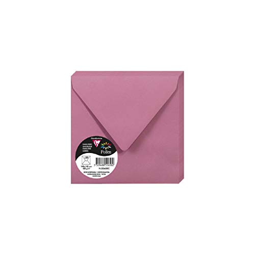 Clairefontaine 55658C - Packung mit 20 Umschläge Pollen, 140 x 140 mm, 120g, ideal für Einladungen und Korrespondenz, Hortensienrosa, 1 Pack Clairefontaine 55658C - Packung mit 20 Umschläge Pollen, 140 x 140 mm, 120g, ideal für Einladungen und Korrespondenz, Hortensienrosa, 1 Pack von Clairefontaine