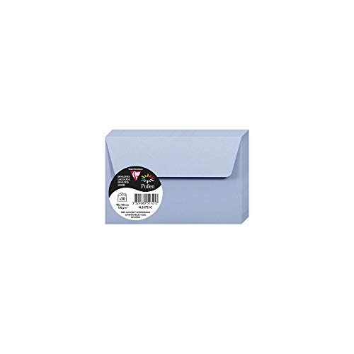 Clairefontaine 55721C - Packung mit 20 Umschläge Pollen, 90 x 140 mm, 120g, ideal für Einladungen und Korrespondenz, Lavendelblau, 1 Pack von Clairefontaine