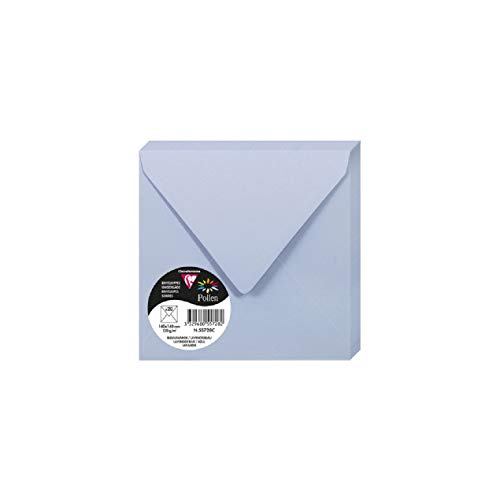 Clairefontaine 55728C - Packung mit 20 Umschläge Pollen, 140 x 140 mm, gefüttert, 120g, ideal für Einladungen und Korrespondenz, Lavendelblau, 1 Pack Clairefontaine 55728C - Packung mit 20 Umschläge Pollen, 140 x 140 mm, gefüttert, 120g, ideal für Einladungen und Korrespondenz, Lavendelblau, 1 Pack von Clairefontaine