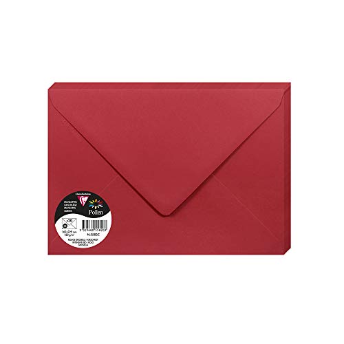 Clairefontaine 5582C - Packung mit 20 Umschläge Pollen, Format C5, 162 x 229 mm, 120g, ideal für Korrespondenz und Einladungen, Kirschrot, 1 Pack Clairefontaine 5582C - Packung mit 20 Umschläge Pollen, Format C5, 162 x 229 mm, 120g, ideal für Korrespondenz und Einladungen, Kirschrot, 1 Pack von Clairefontaine