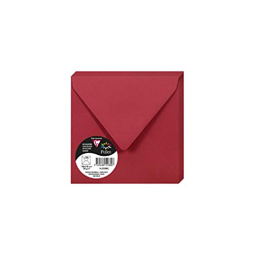 Clairefontaine 5588C - Packung mit 20 Umschläge Pollen, 140 x 140 mm, 120g, ideal für Einladungen und Korrespondenz, Kirschrot, 1 Pack Clairefontaine 5588C - Packung mit 20 Umschläge Pollen, 140 x 140 mm, 120g, ideal für Einladungen und Korrespondenz, Kirschrot, 1 Pack von Clairefontaine