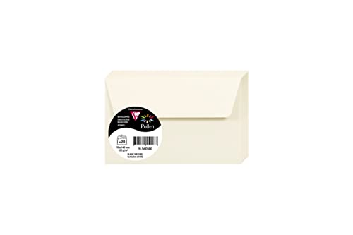 Clairefontaine 56050C Versandtaschen, selbstklebend, Format 9 x 14 cm, 120 g/m², Farbe Naturweiß, Einladung, Events und Übereinstimmung, Serie Pollen, Premium-Papier von Clairefontaine