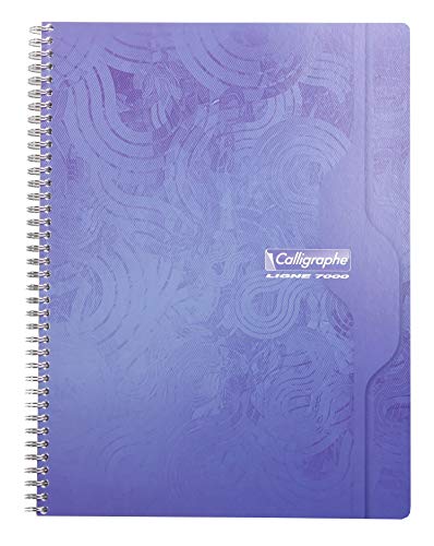 Clairefontaine 560C - Packung mit 5 Heften Calligraphe mit Spiralbindung, DIN A4+ 24x32cm, 90 Blatt, kariert, farbig sortiert, 1 Pack von Calligraphe