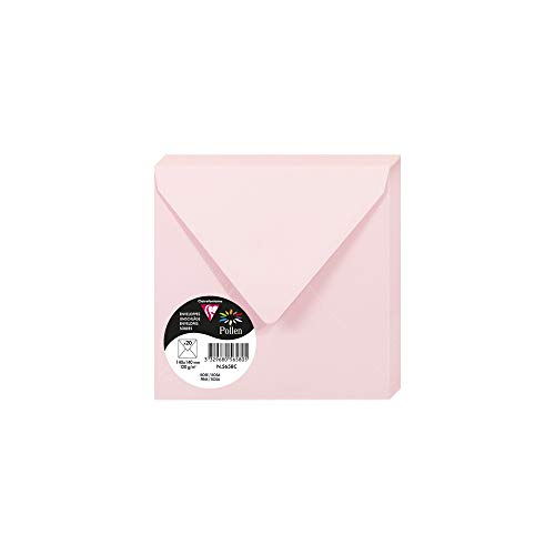 Clairefontaine 5658C - Packung mit 20 Umschläge Pollen, 140 x 140 mm, 120g, ideal für Einladungen und Korrespondenz, Rosa, 1 Pack Clairefontaine 5658C - Packung mit 20 Umschläge Pollen, 140 x 140 mm, 120g, ideal für Einladungen und Korrespondenz, Rosa, 1 Pack von Clairefontaine