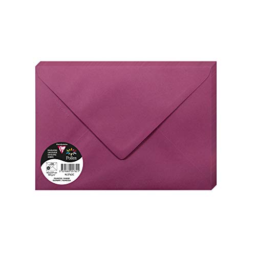 Clairefontaine 5762C - Packung mit 20 Umschlägen Pollen Format C5 16,2x22,9 cm, 120g, gefüttert, ideal für Einladungen und Korrespondenz, Premium glattes Papier, Himbeerrot, 1 Pack Clairefontaine 5762C - Packung mit 20 Umschlägen Pollen Format C5 16,2x22,9 cm, 120g, gefüttert, ideal für Einladungen und Korrespondenz, Premium glattes Papier, Himbeerrot, 1 Pack von Clairefontaine