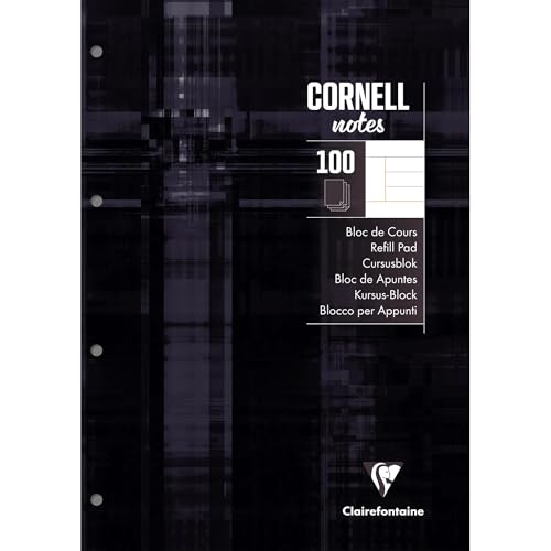 Clairefontaine 58198C - Schreibblock Notizblock CORNELL, DIN A4, 21x29,7 cm, 100 Blatt liniert 90g, 4-fach gelocht, 1 Stück Clairefontaine 58198C - Schreibblock Notizblock CORNELL, DIN A4, 21x29,7 cm, 100 Blatt liniert 90g, 4-fach gelocht, 1 Stück von Clairefontaine