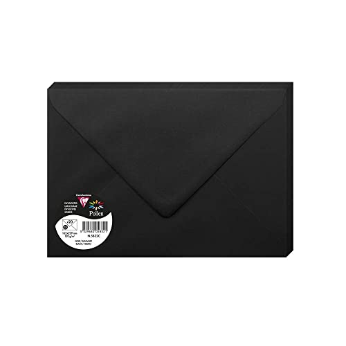 Clairefontaine 5832C - Packung mit 20 Umschlägen Pollen Format C5 16,2x22,9 cm, 120g, gefüttert, ideal für Einladungen und Korrespondenz, Premium glattes Papier, Schwarz, 1 Pack Clairefontaine 5832C - Packung mit 20 Umschlägen Pollen Format C5 16,2x22,9 cm, 120g, gefüttert, ideal für Einladungen und Korrespondenz, Premium glattes Papier, Schwarz, 1 Pack von Clairefontaine