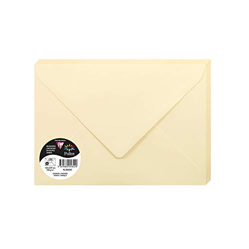 Clairefontaine 5842C - Packung mit 20 Umschlägen Pollen Format C5 16,2x22,9 cm, 120g, gefüttert, ideal für Einladungen und Korrespondenz, Premium glattes Papier, Chamois, 1 Pack Clairefontaine 5842C - Packung mit 20 Umschlägen Pollen Format C5 16,2x22,9 cm, 120g, gefüttert, ideal für Einladungen und Korrespondenz, Premium glattes Papier, Chamois, 1 Pack von Clairefontaine