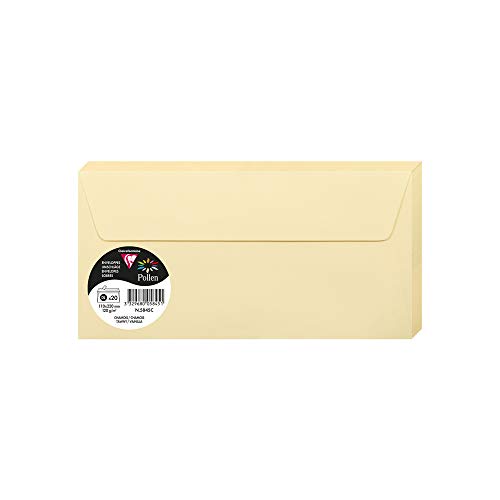 Clairefontaine 5845C - Packung mit 20 Umschläge Pollen, Format DL, 110 x 220 mm, 120g, ideal für Ihre Einladungen und Korrespondenz, Beige, 1 Pack von Clairefontaine