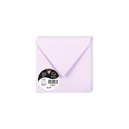 Clairefontaine 5868C - Packung mit 20 Umschläge Pollen, 140 x 140 mm, 120g, ideal für Einladungen und Korrespondenz, Flieder, 1 Pack Clairefontaine 5868C - Packung mit 20 Umschläge Pollen, 140 x 140 mm, 120g, ideal für Einladungen und Korrespondenz, Flieder, 1 Pack von Clairefontaine