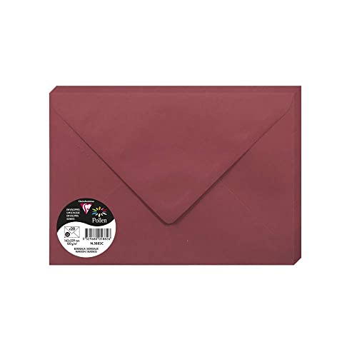 Clairefontaine 5882C - Packung mit 20 Umschläge Pollen, Format C5, 162 x 229 mm, 120 g, ideal für Einladungen und Korrespondenz, Bordeaux, 1 Pack Clairefontaine 5882C - Packung mit 20 Umschläge Pollen, Format C5, 162 x 229 mm, 120 g, ideal für Einladungen und Korrespondenz, Bordeaux, 1 Pack von Clairefontaine