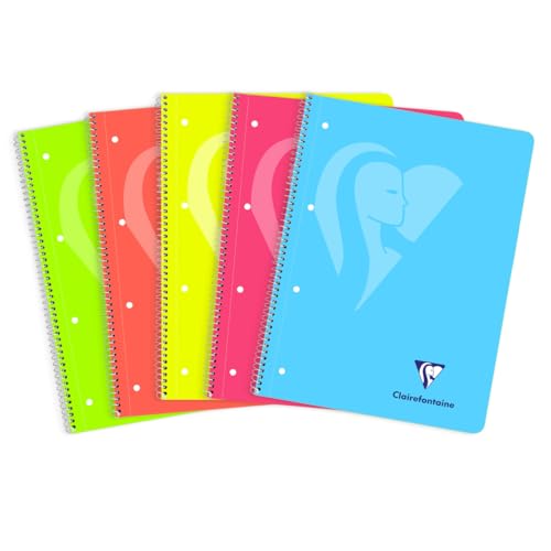 Clairefontaine 598723C – Mimesys Neon Spiralheft, Polypropylen, 22,5 x 29,5 cm, 240 Seiten, Q.5x5, gerahmt, perfo, 4 Löcher, 5 Farben, Streifen, verschiedene Neonfarben Clairefontaine 598723C – Mimesys Neon Spiralheft, Polypropylen, 22,5 x 29,5 cm, 240 Seiten, Q.5x5, gerahmt, perfo, 4 Löcher, 5 Farben, Streifen, verschiedene Neonfarben von Clairefontaine