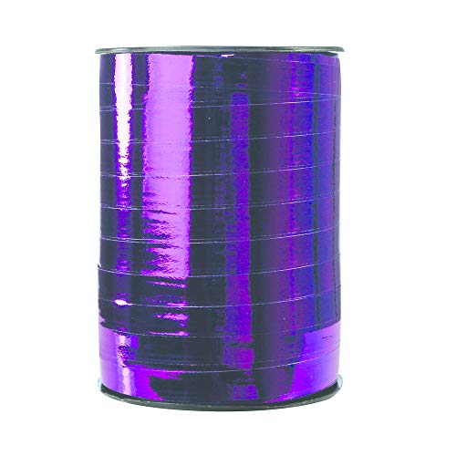 Clairefontaine 602011C Spule Geschenkband (mit Metalleffekt, 250 m x 7,5 mm, ideal für Ihre Geschenke und Bastelprojekte) 1 Stück violett von Clairefontaine